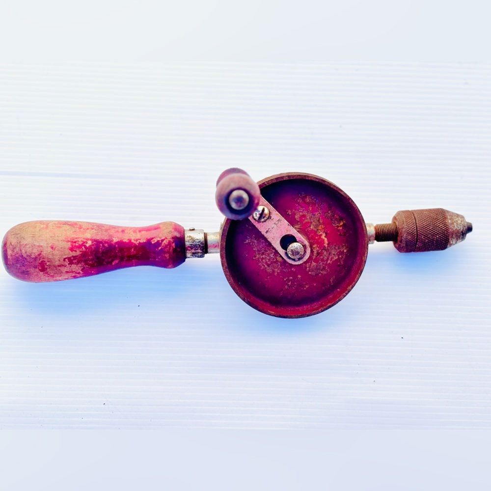 Vintage Hand Drill Manual Crank Tool Made in Japan